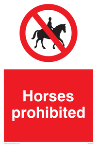 Horses prohibited sign 