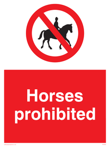 Horses prohibited