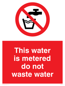 This water is metered sign 