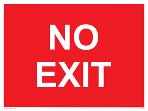 NO EXIT red background sign 