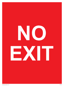 NO EXIT red background sign 