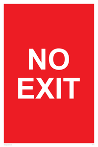 NO EXIT red background sign 