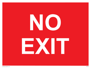 NO EXIT red background sign 