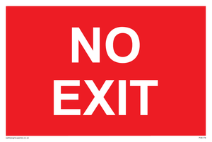 NO EXIT red background