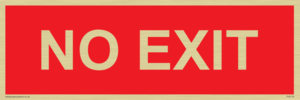 NO EXIT red background