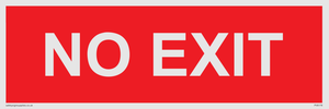 NO EXIT red background