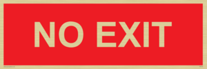 NO EXIT red background