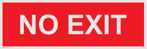 NO EXIT red background
