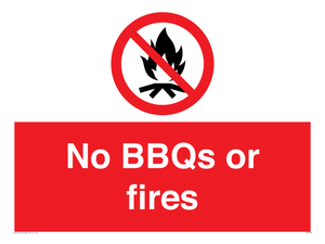 No BBQs or fires