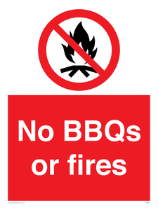No BBQs or fires