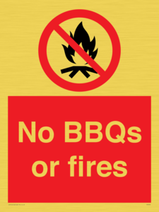 No BBQs or fires