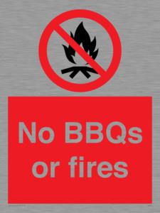 No BBQs or fires