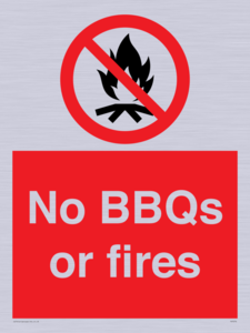 No BBQs or fires