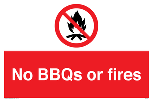 No BBQs or fires