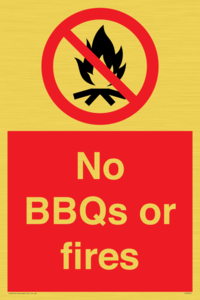 No BBQs or fires