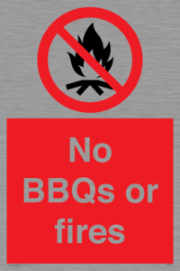 No BBQs or fires