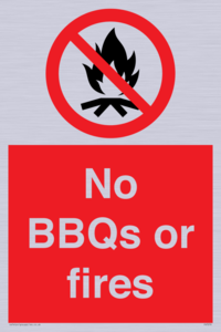 No BBQs or fires