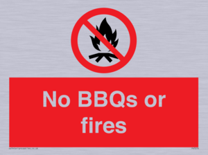 No BBQs or fires