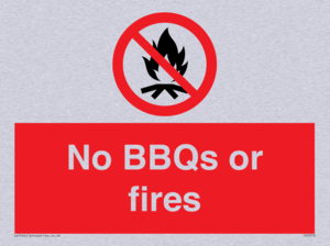 No BBQs or fires