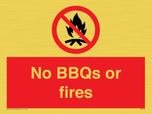 No BBQs or fires