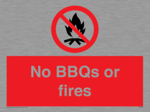 No BBQs or fires