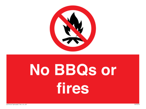 No BBQs or fires