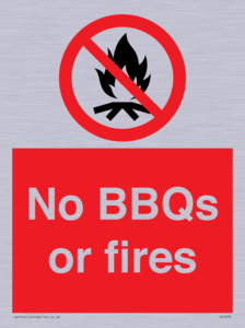 No BBQs or fires