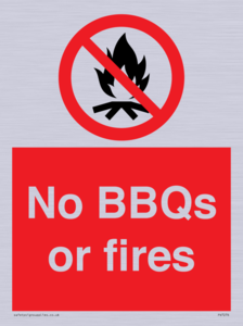 No BBQs or fires