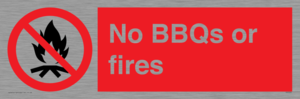 No BBQs or fires