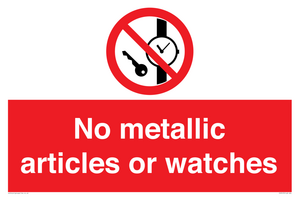 No metallic articles or watches