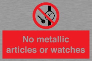 No metallic articles or watches