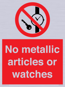 No metallic articles or watches