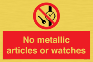 No metallic articles or watches