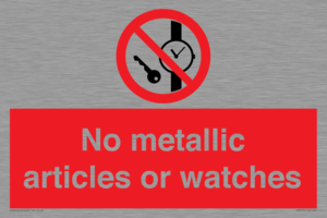 No metallic articles or watches