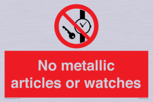 No metallic articles or watches