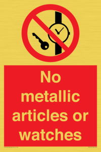 No metallic articles or watches
