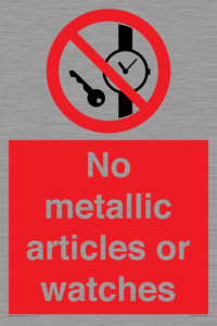 No metallic articles or watches
