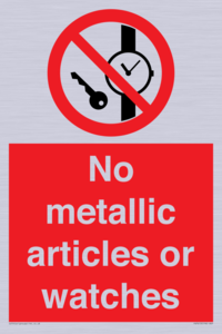 No metallic articles or watches