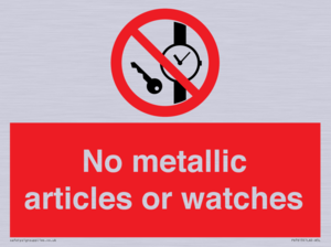 No metallic articles or watches