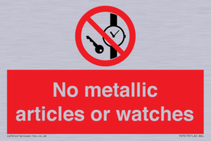 No metallic articles or watches