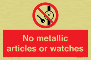 No metallic articles or watches
