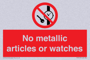 No metallic articles or watches