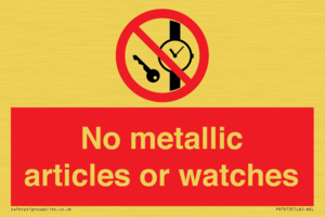 No metallic articles or watches