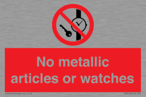 No metallic articles or watches