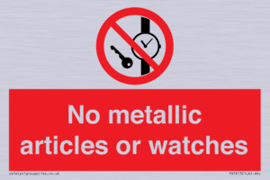 No metallic articles or watches