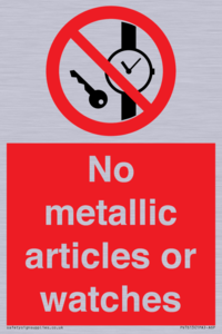 No metallic articles or watches