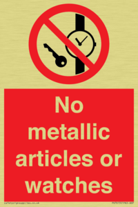 No metallic articles or watches