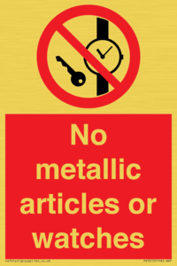 No metallic articles or watches