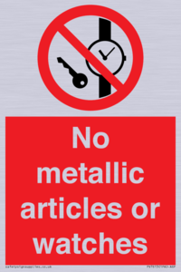 No metallic articles or watches