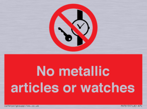 No metallic articles or watches